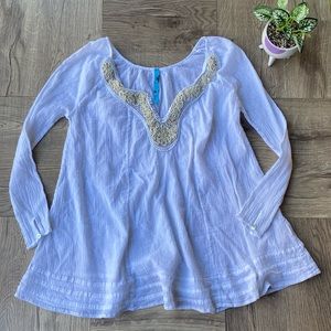 Free People White Tunic Long-Sleeve Top